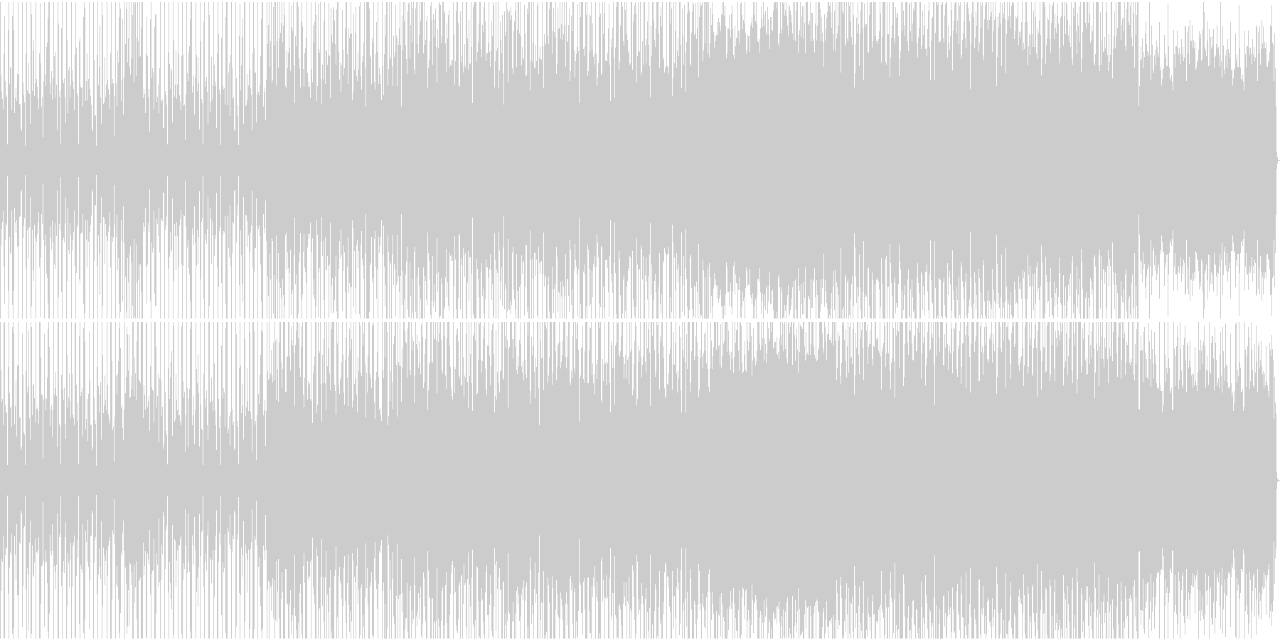 EDM色の徐々に高揚していく曲の未再生の波形