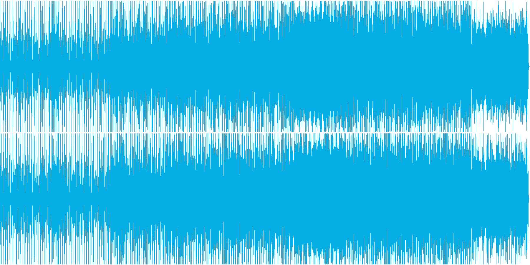 EDM色の徐々に高揚していく曲の再生済みの波形