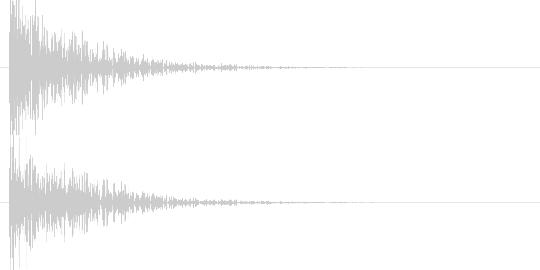 高音の混ざった衝突音の未再生の波形