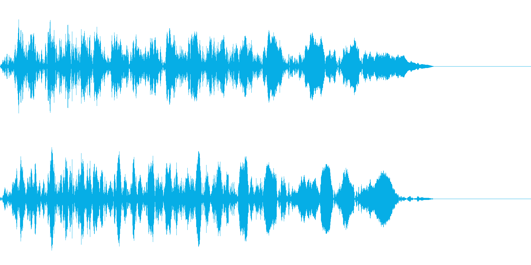 ギューン:テープストップの音(短)の再生済みの波形