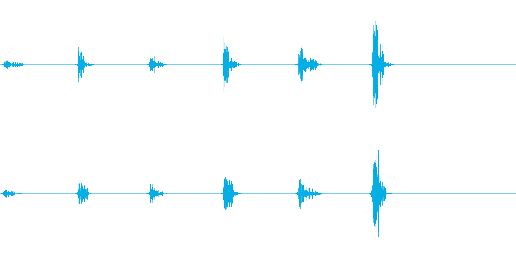 近づく足音の再生済みの波形
