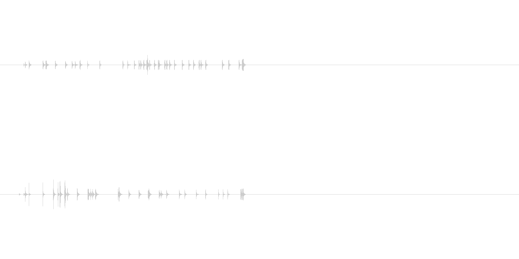 ゲーム、映像などに使える音ですの未再生の波形