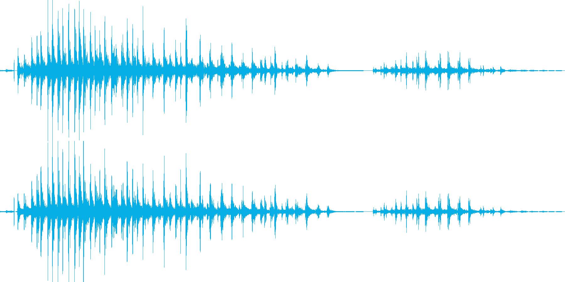 骸骨戦士の骨の音(カタカタと軽い音)の再生済みの波形