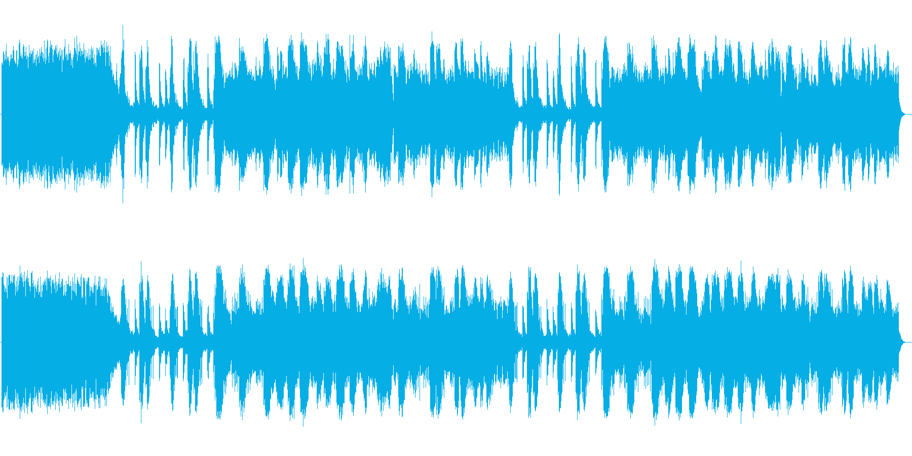 荘厳で幻想的な音色のスローな曲の再生済みの波形