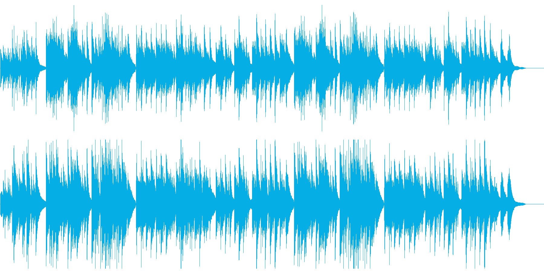 優しい躍動感のピアノ曲の再生済みの波形