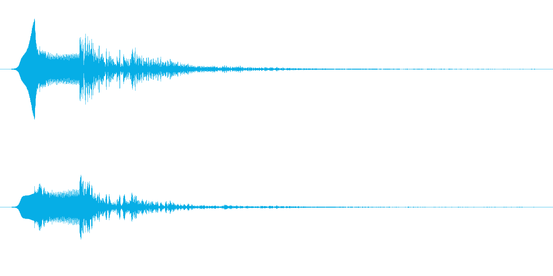 同一音をエフェクト加工したクリック音で…の再生済みの波形