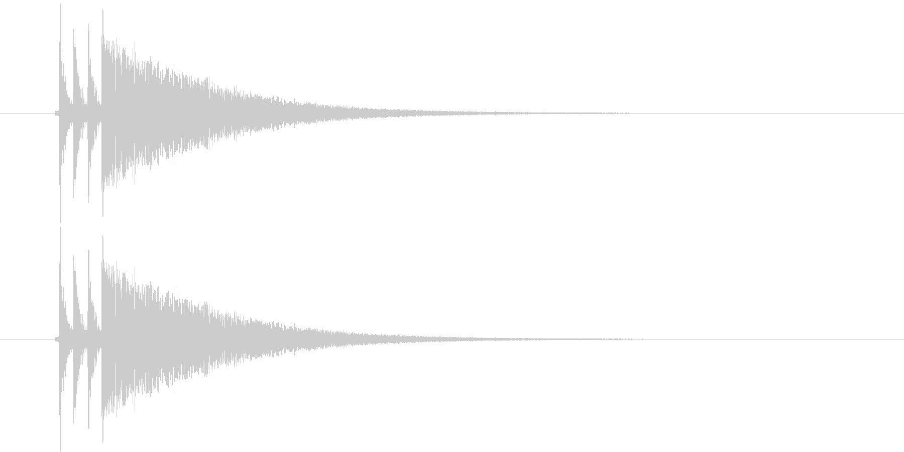 ダダダーンという銃弾のような乾いた音の未再生の波形