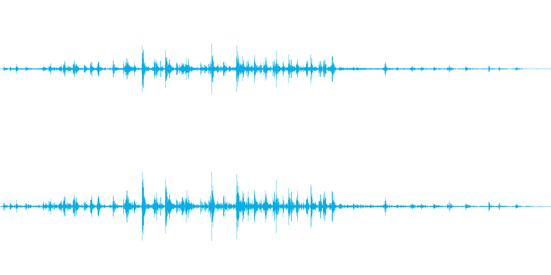 力強く握るような音の再生済みの波形