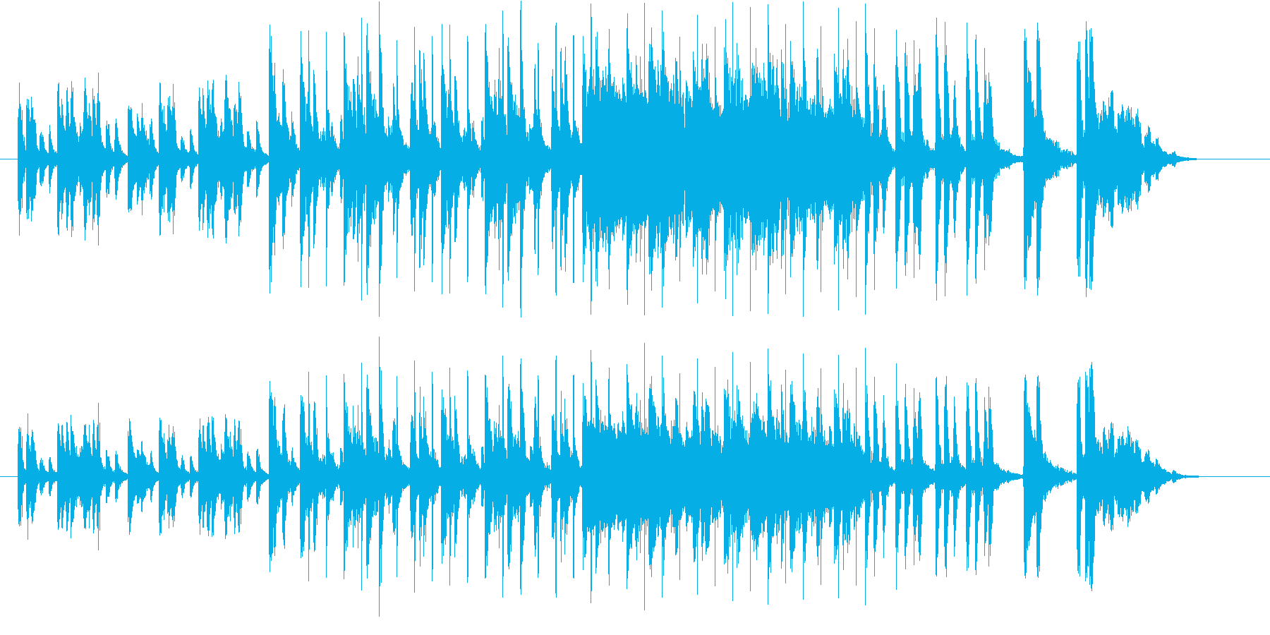 躍動感が溢れるジングル曲、サウンドロゴの再生済みの波形