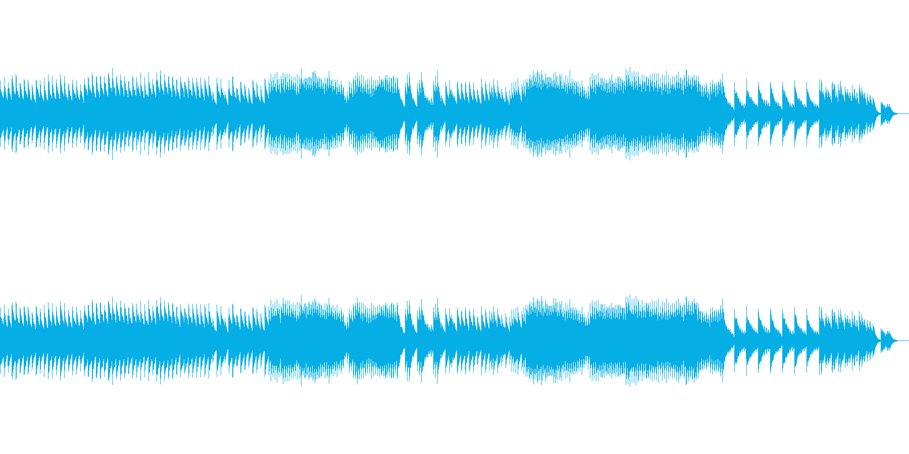オルゴールの悲しい曲、エンディング風の再生済みの波形