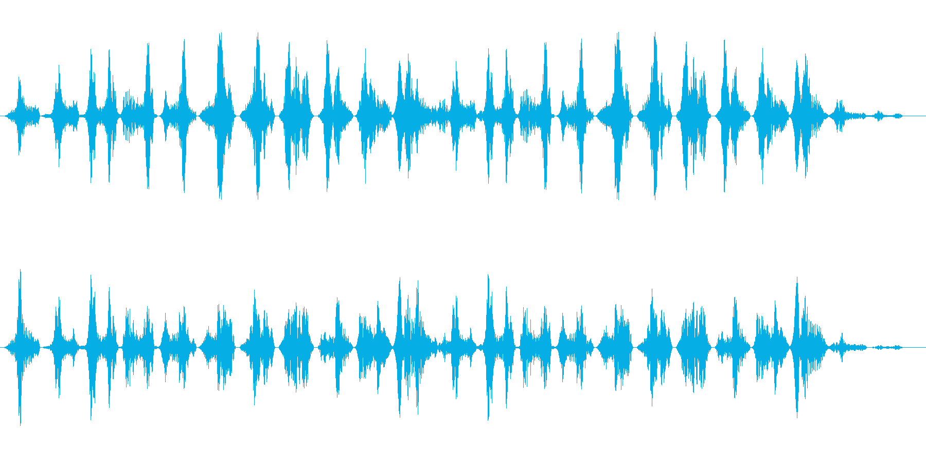 コミカル飛行音(不安定)の再生済みの波形