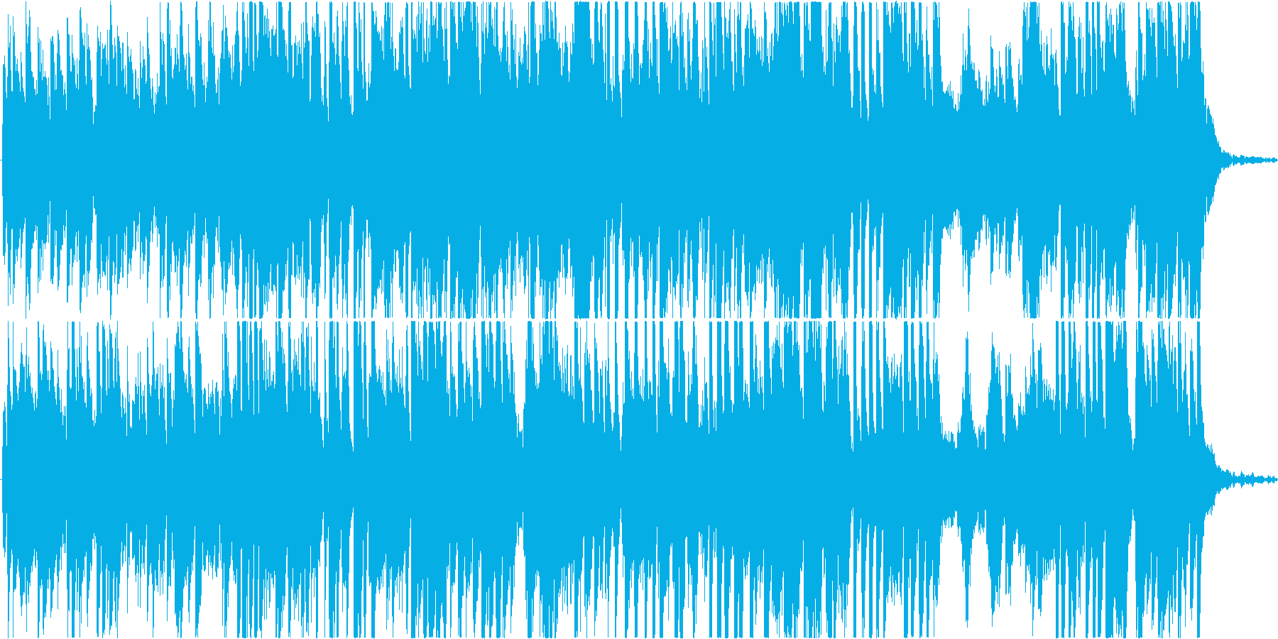 現代音楽風、高速ピアノ曲、音少なめの再生済みの波形