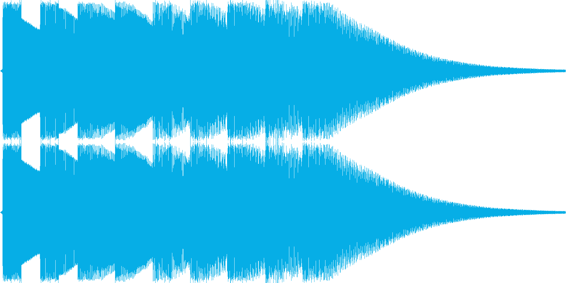 機械音のチャイムのジングルですの再生済みの波形