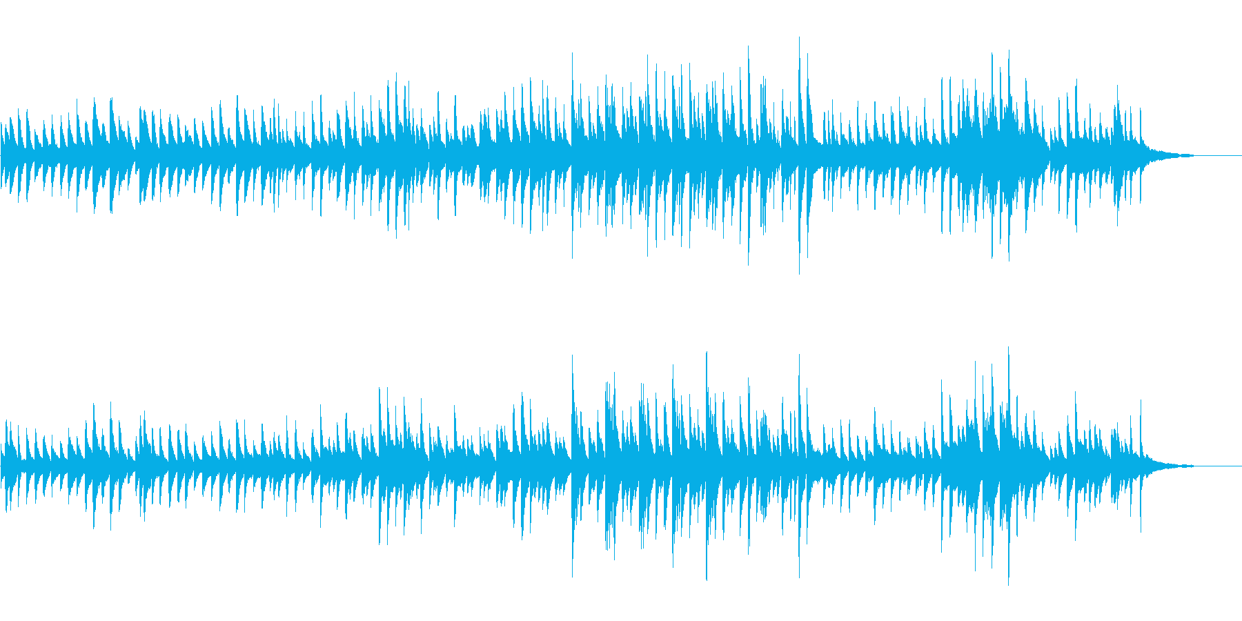 悲しいピアノの曲の再生済みの波形
