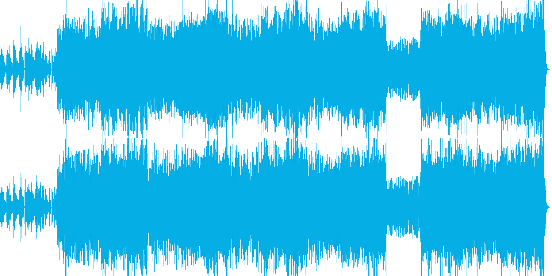 ダンスミュージックと「和」の統合曲の再生済みの波形