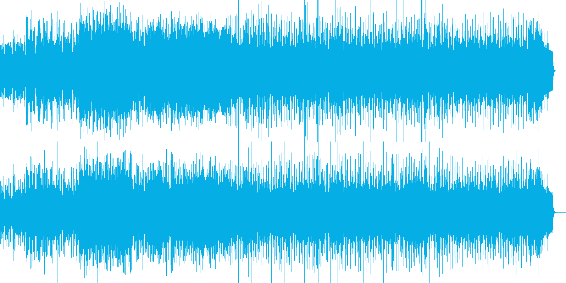 幻想的な曲:木琴 後半から四つ打ちの再生済みの波形