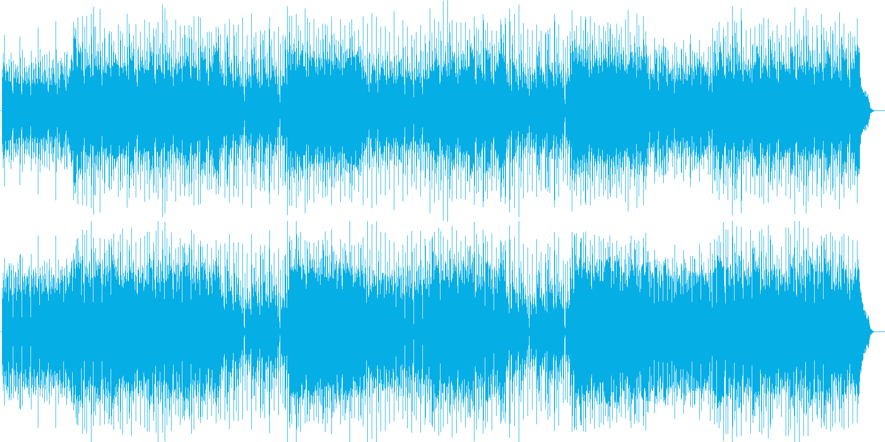 ポップでファンシーなシンセサイザー曲の再生済みの波形