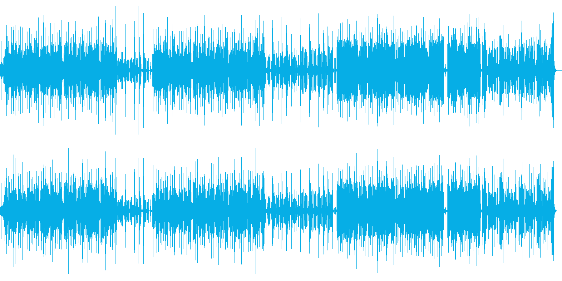 コミカルでかわいい、ドタバタした曲です。の再生済みの波形