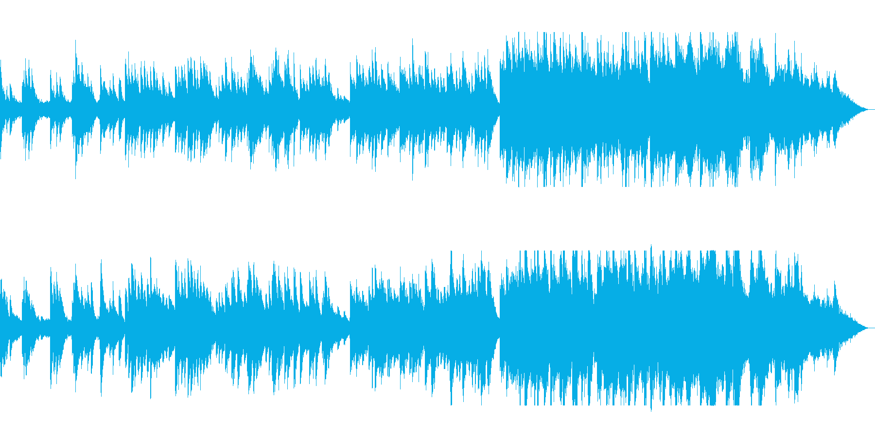 ピアノの落ち着いた旋律が主体のバラードの再生済みの波形