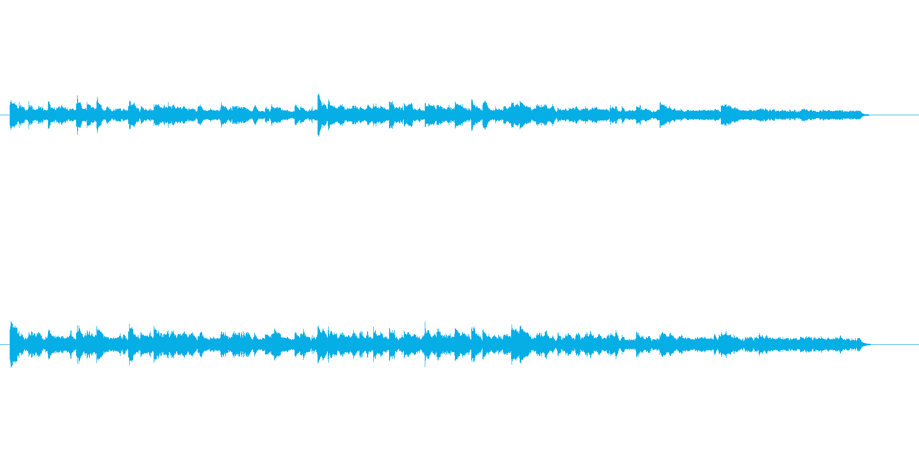 落ち着いた感じの環境音楽風の再生済みの波形