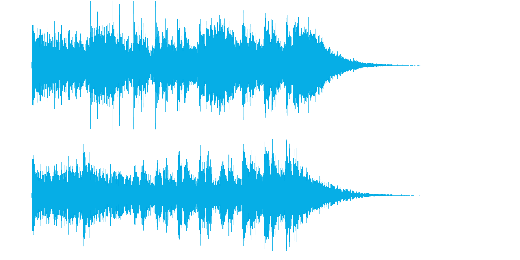 駆け抜けるような迫力のある曲の再生済みの波形