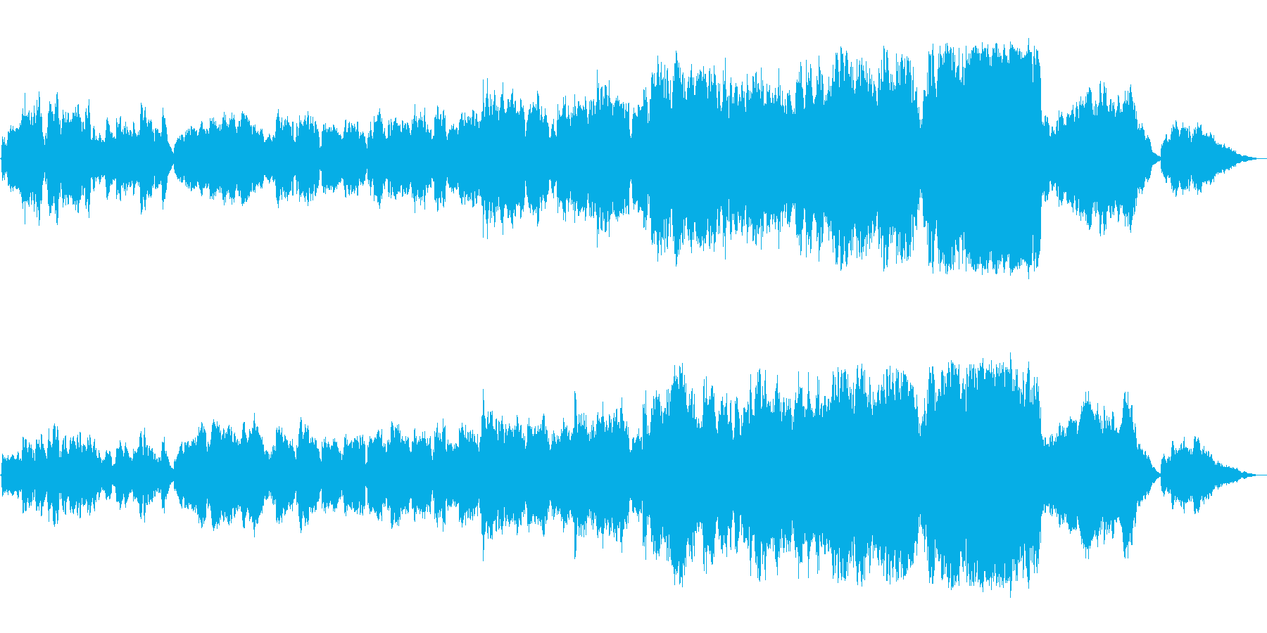 落ち着いていて上品なオーケストラ曲の再生済みの波形