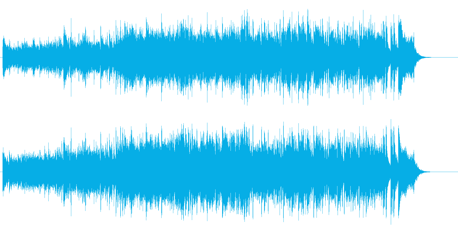 澄み切ったアコースティック感の漂う曲の再生済みの波形