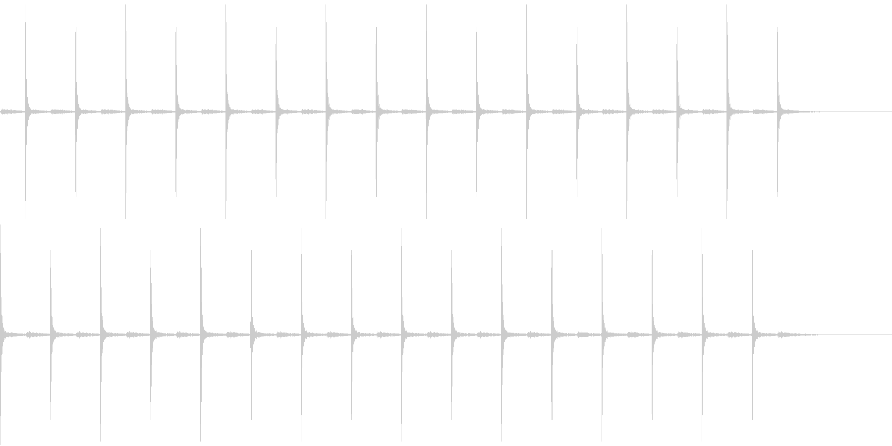 古時計または足音(ループ可能)の未再生の波形