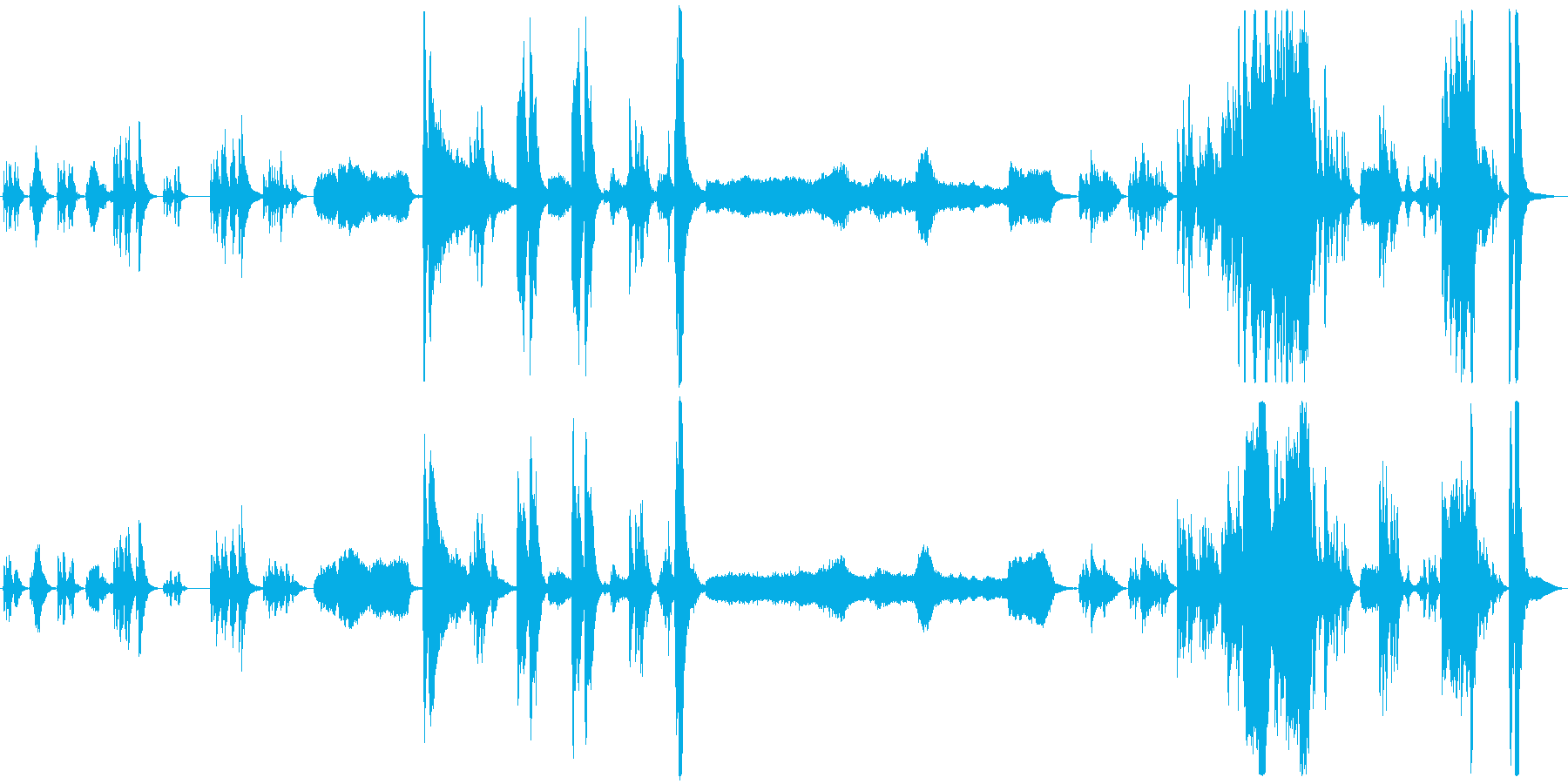 抜き足差し足?コミカルで途中少し不穏な曲の再生済みの波形