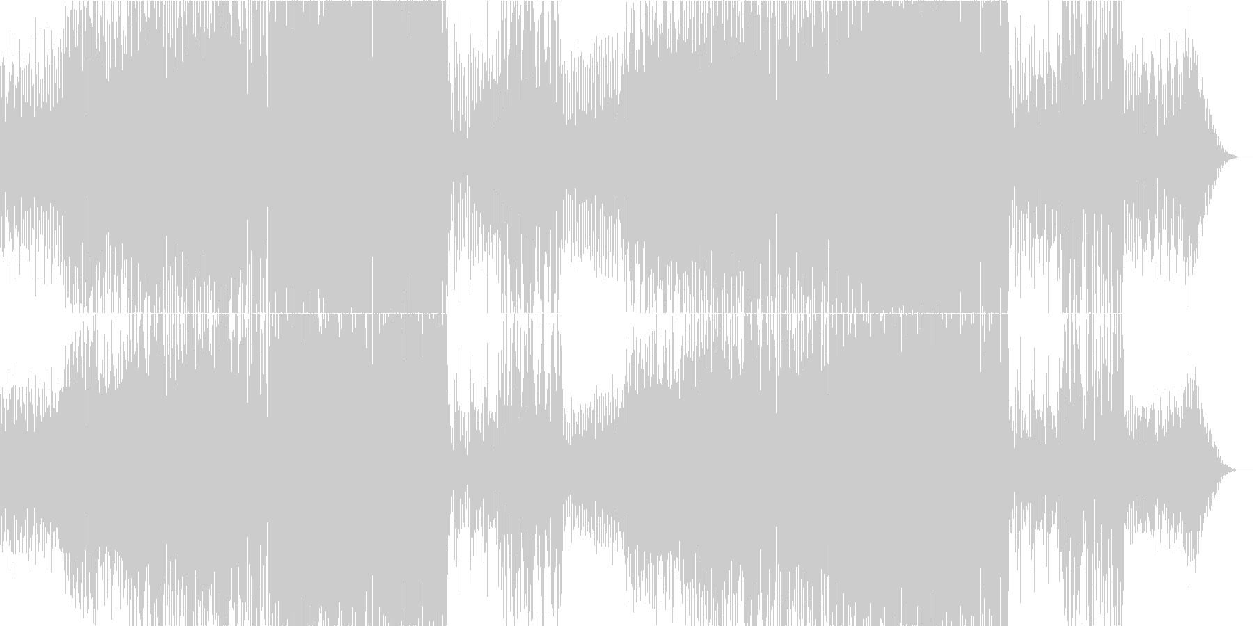爽やかさと疾走感あふれるリズミックな曲の未再生の波形