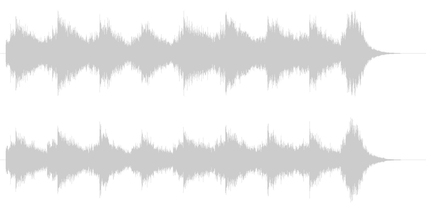 リバーブのかかったピアノが切ない楽曲の未再生の波形