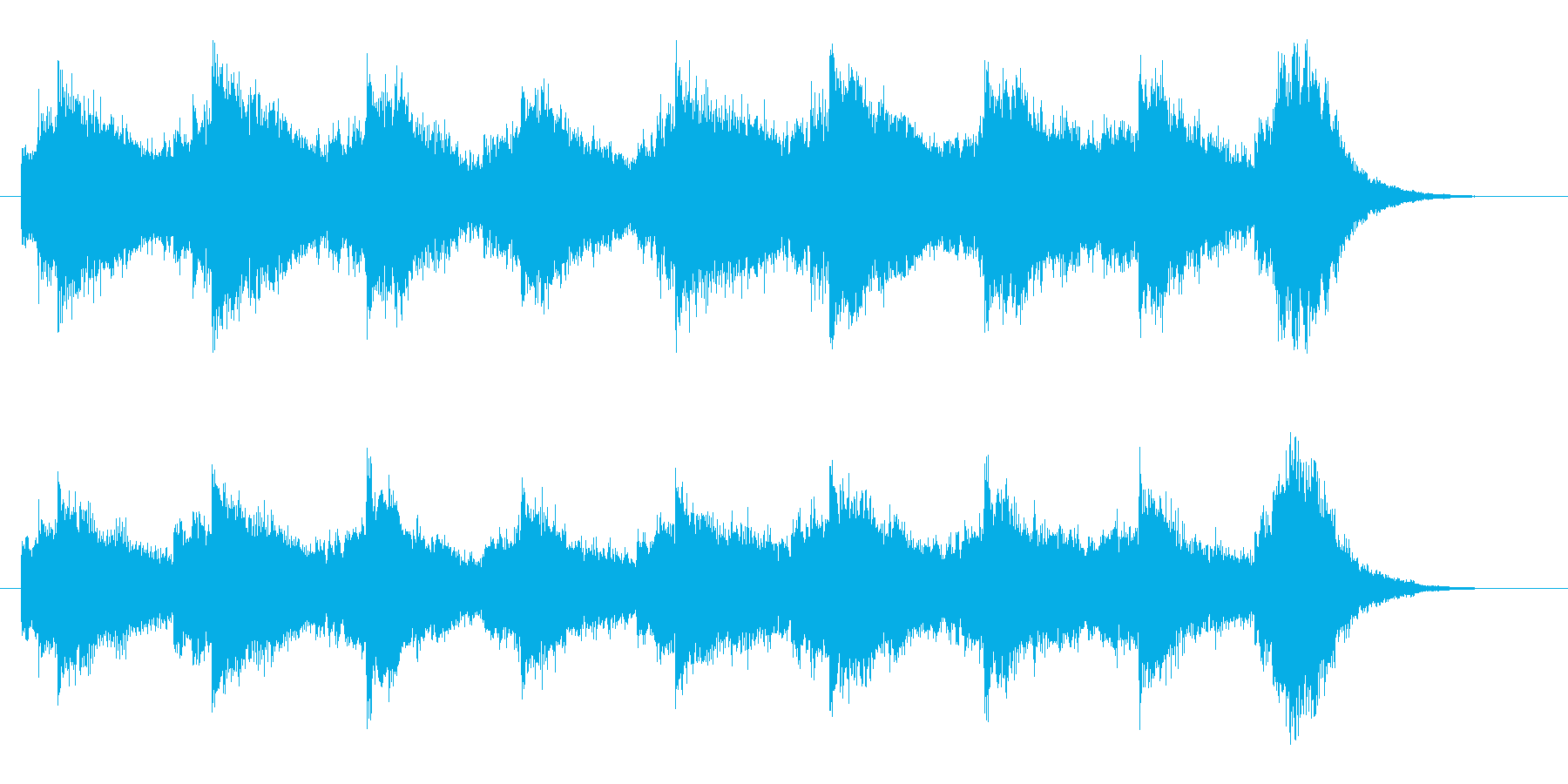 リバーブのかかったピアノが切ない楽曲の再生済みの波形