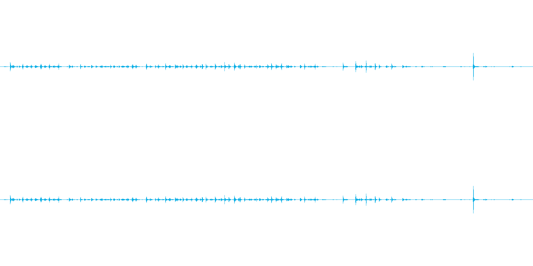 キーボードをタイピングしたときの音ですの再生済みの波形