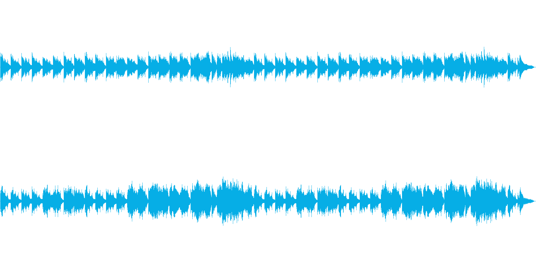 憂鬱で悲しいピアノとストリングスの曲の再生済みの波形
