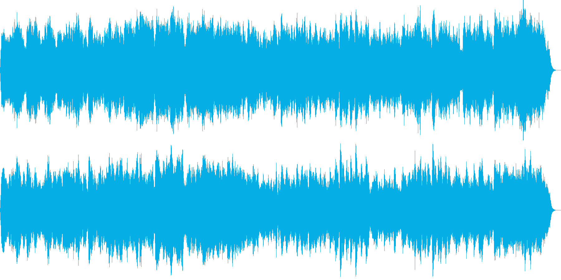 バッハのようなパイプオルガンの四声の曲の再生済みの波形