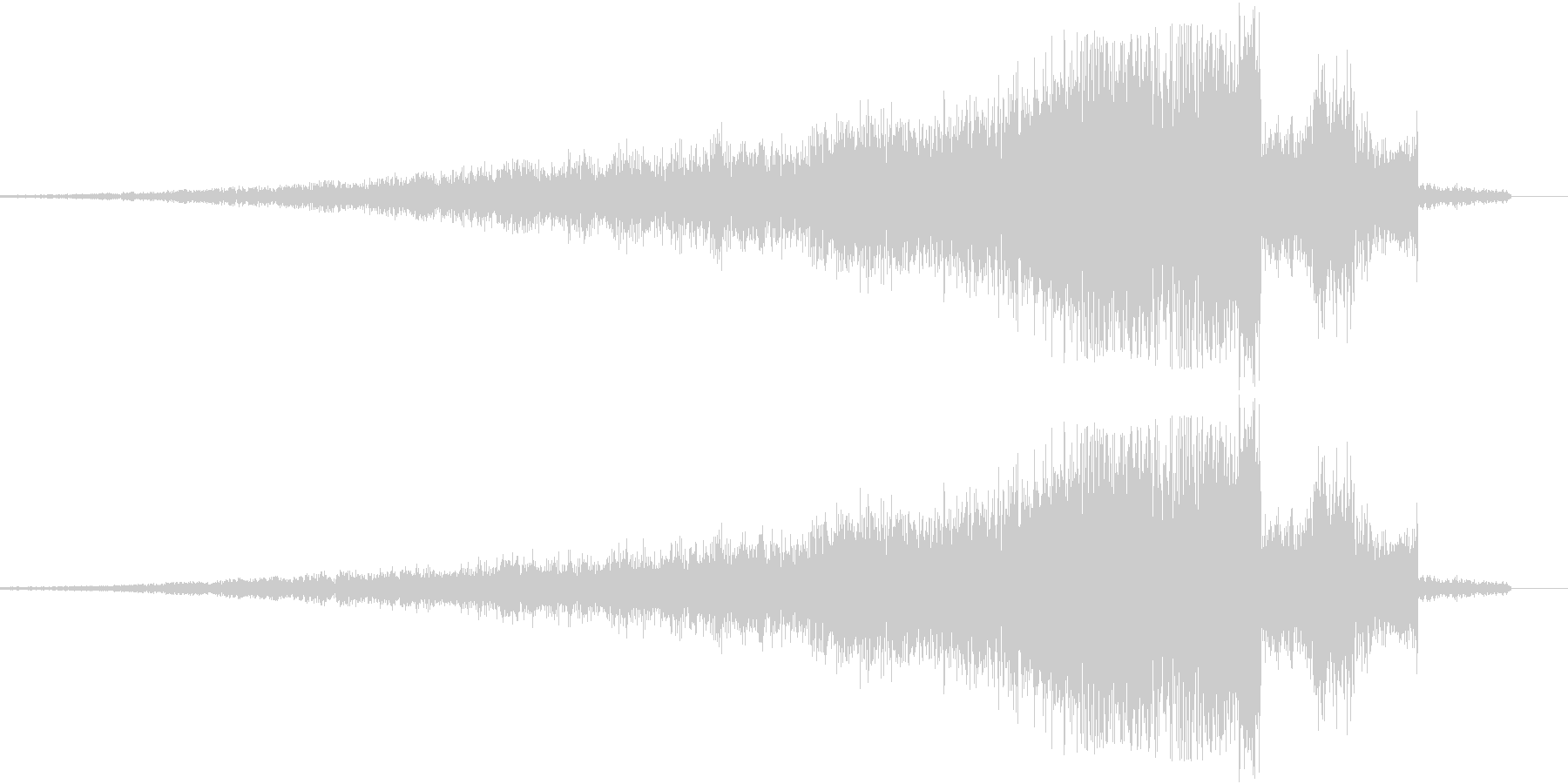 フェードインするキラキラ音の未再生の波形
