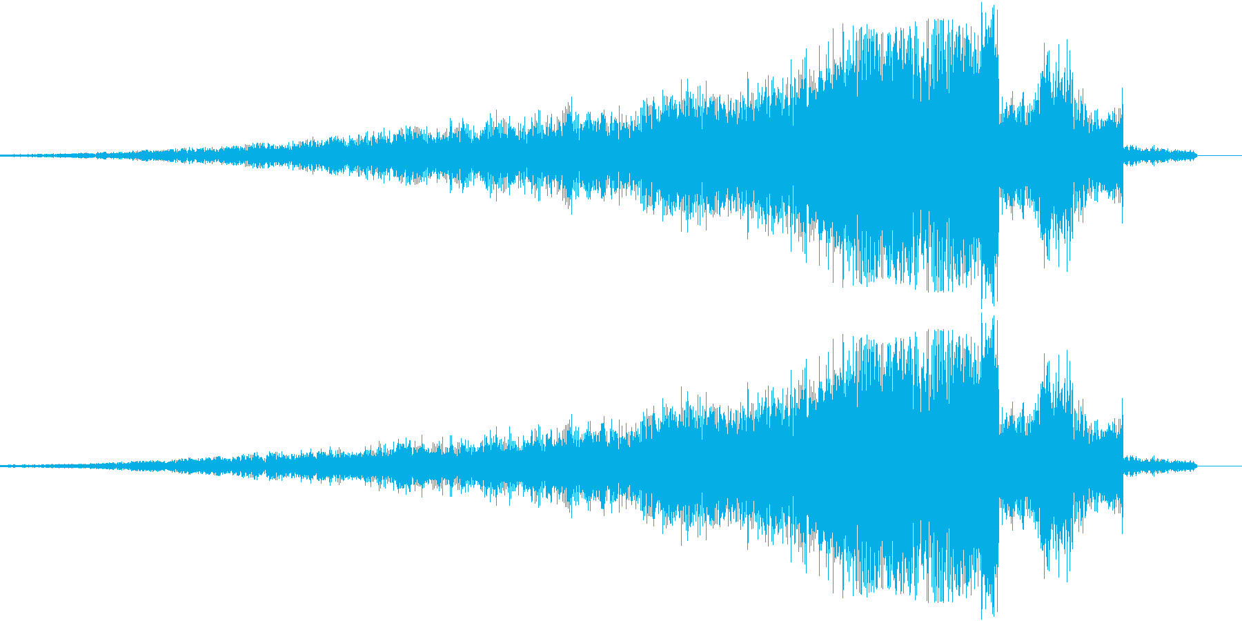 フェードインするキラキラ音の再生済みの波形