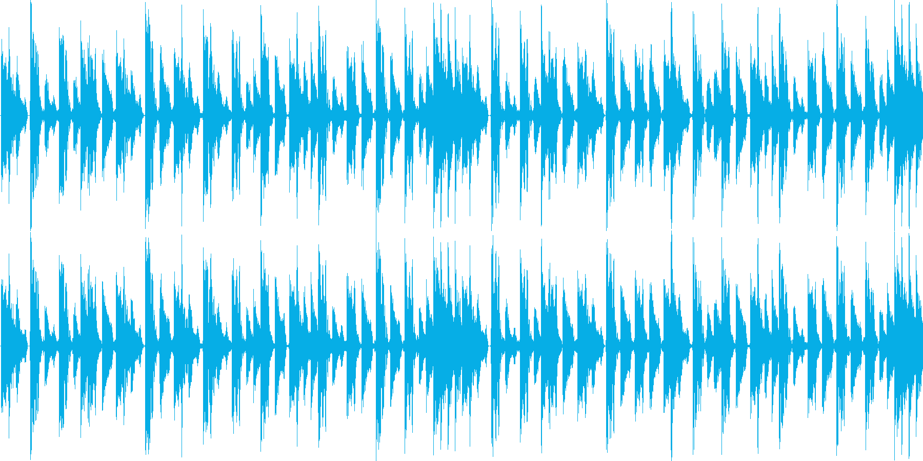 リズムを強調した淡々と伸びやかな楽曲の再生済みの波形