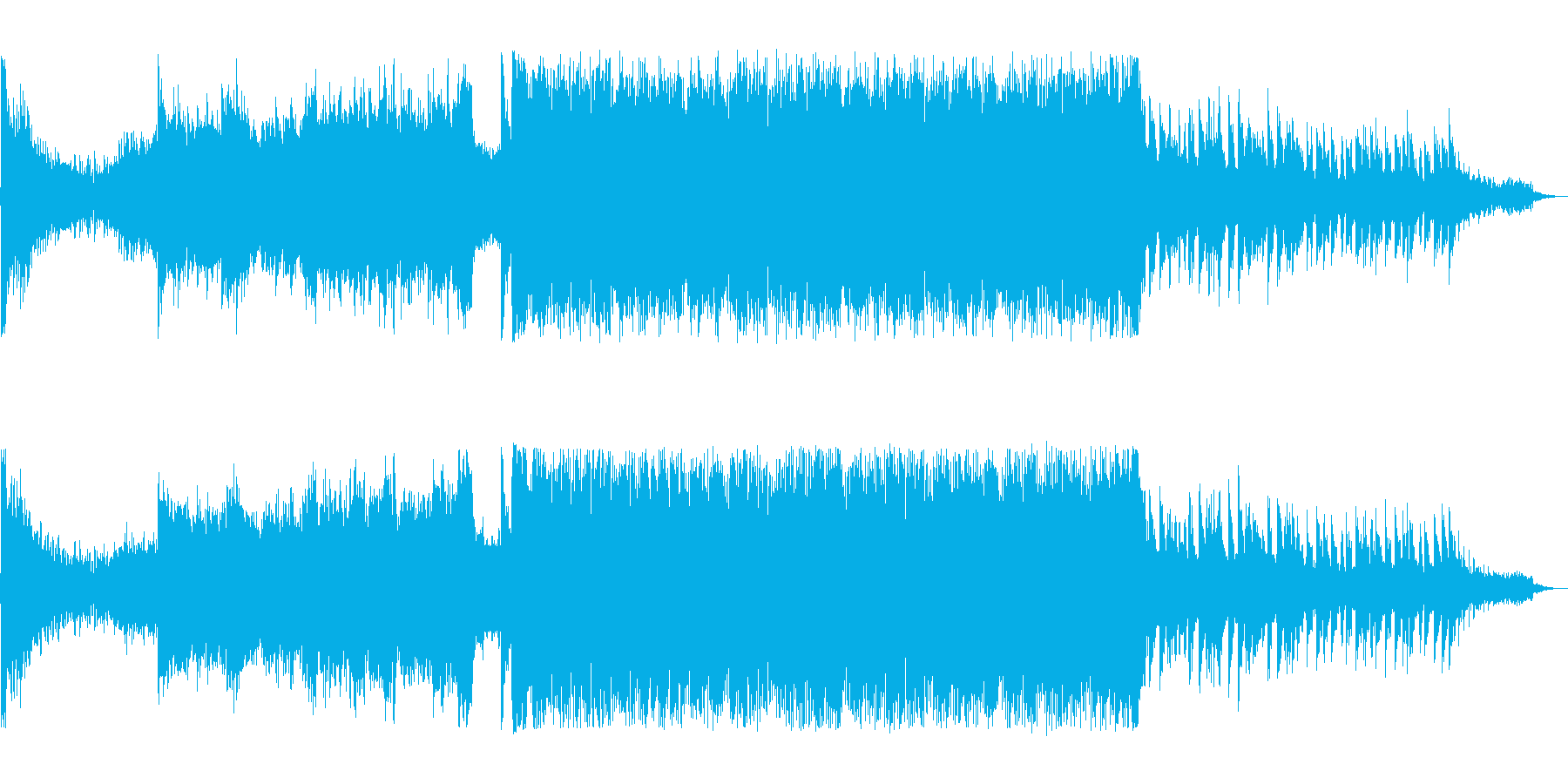 オープニングに合う疾走感のある曲の再生済みの波形