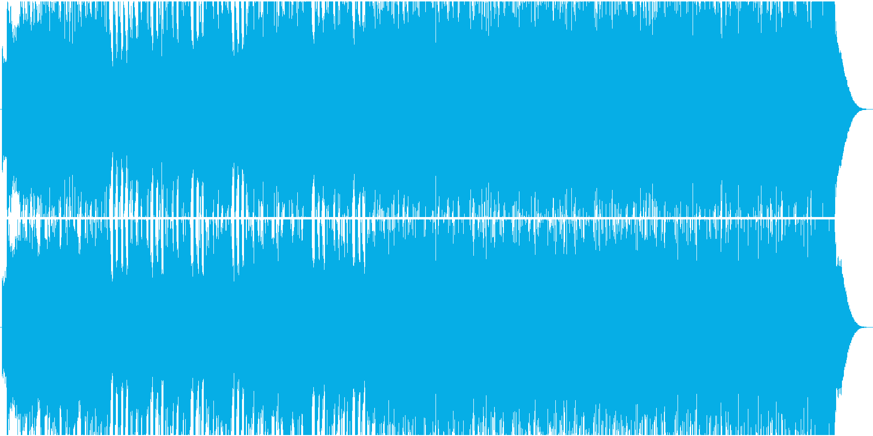 メタル風のワイルドなロックの再生済みの波形