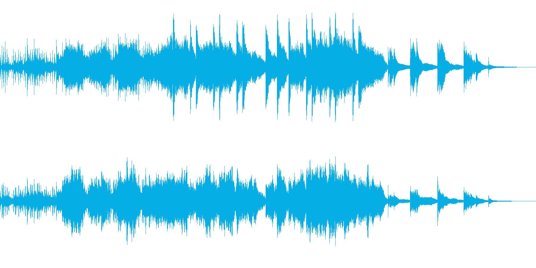 『霧の朝』ピアノとバイオリンの曲の再生済みの波形