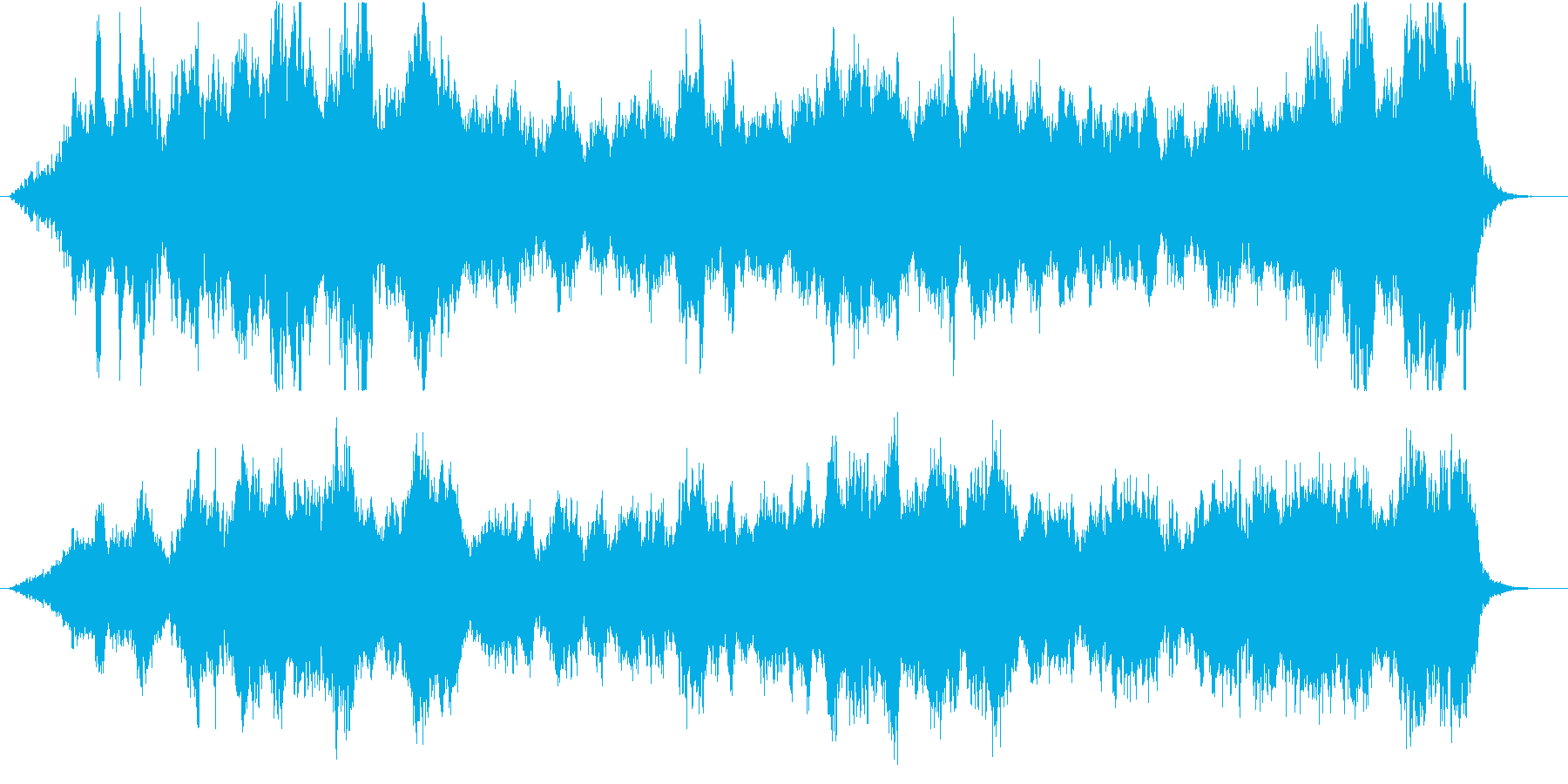壮大なオーケストラのオープニング楽曲の再生済みの波形