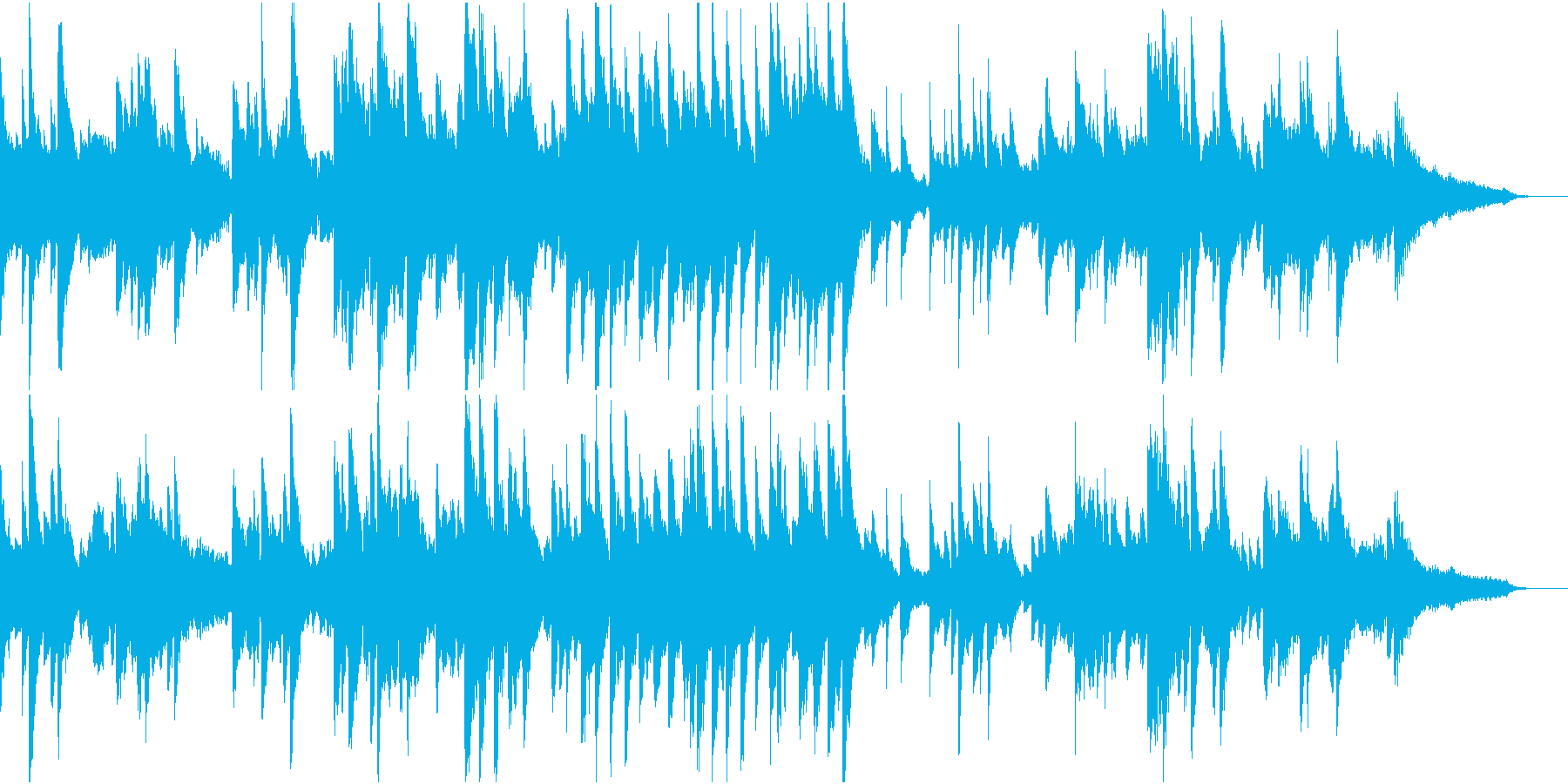 ピアノとフルートの昼休みっぽい音楽の再生済みの波形
