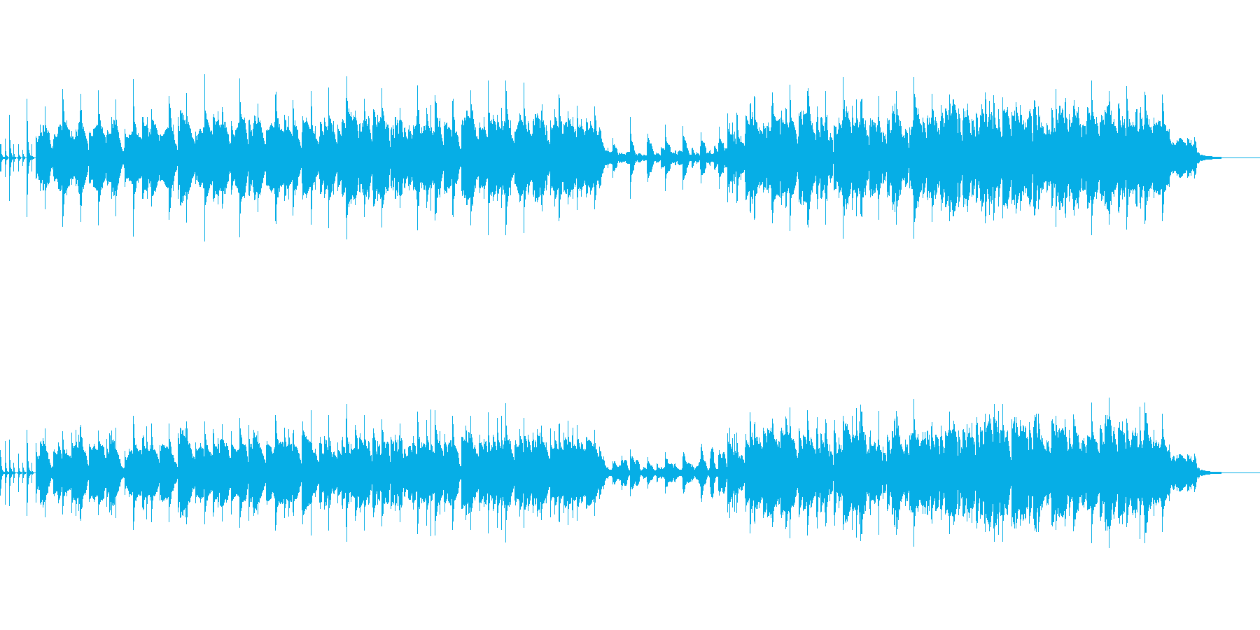 元気な生ウクレレと明るいシンセメロの曲の再生済みの波形