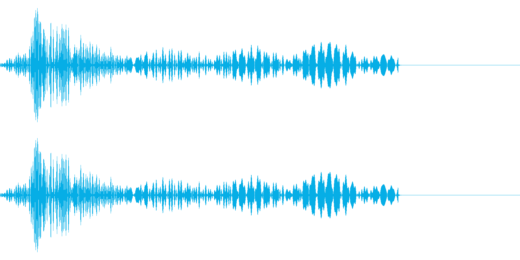 クリック音(「コッ」「カッ」)の再生済みの波形