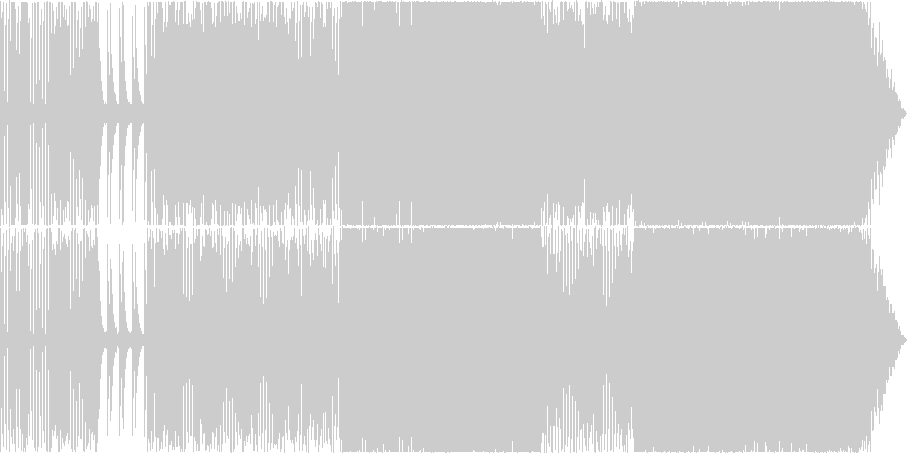 低音にパンチが効いた4つ打ちトラックの未再生の波形