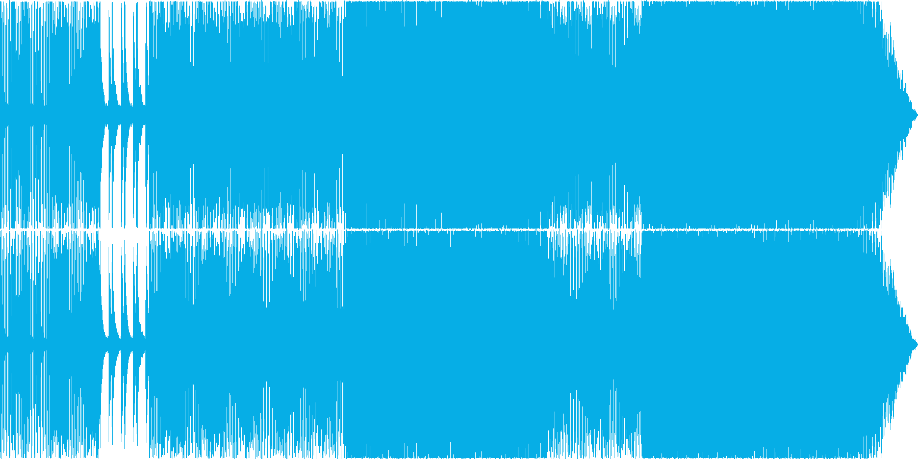 低音にパンチが効いた4つ打ちトラックの再生済みの波形