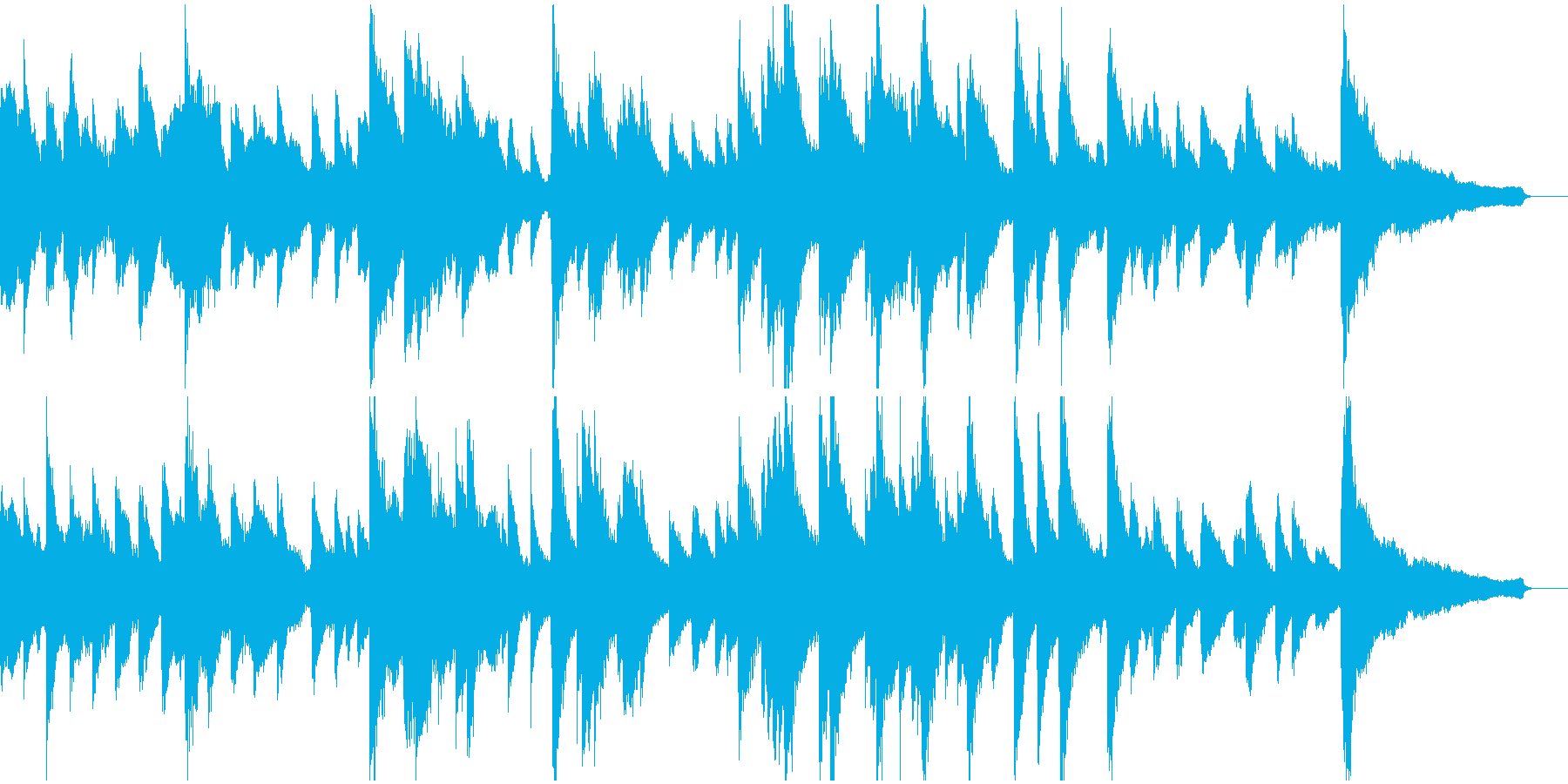悲しい雰囲気のピアノ&オーケストラ楽曲の再生済みの波形