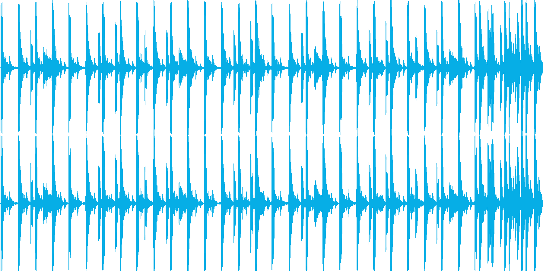 ロックのドラムをイメージした楽曲です。の再生済みの波形