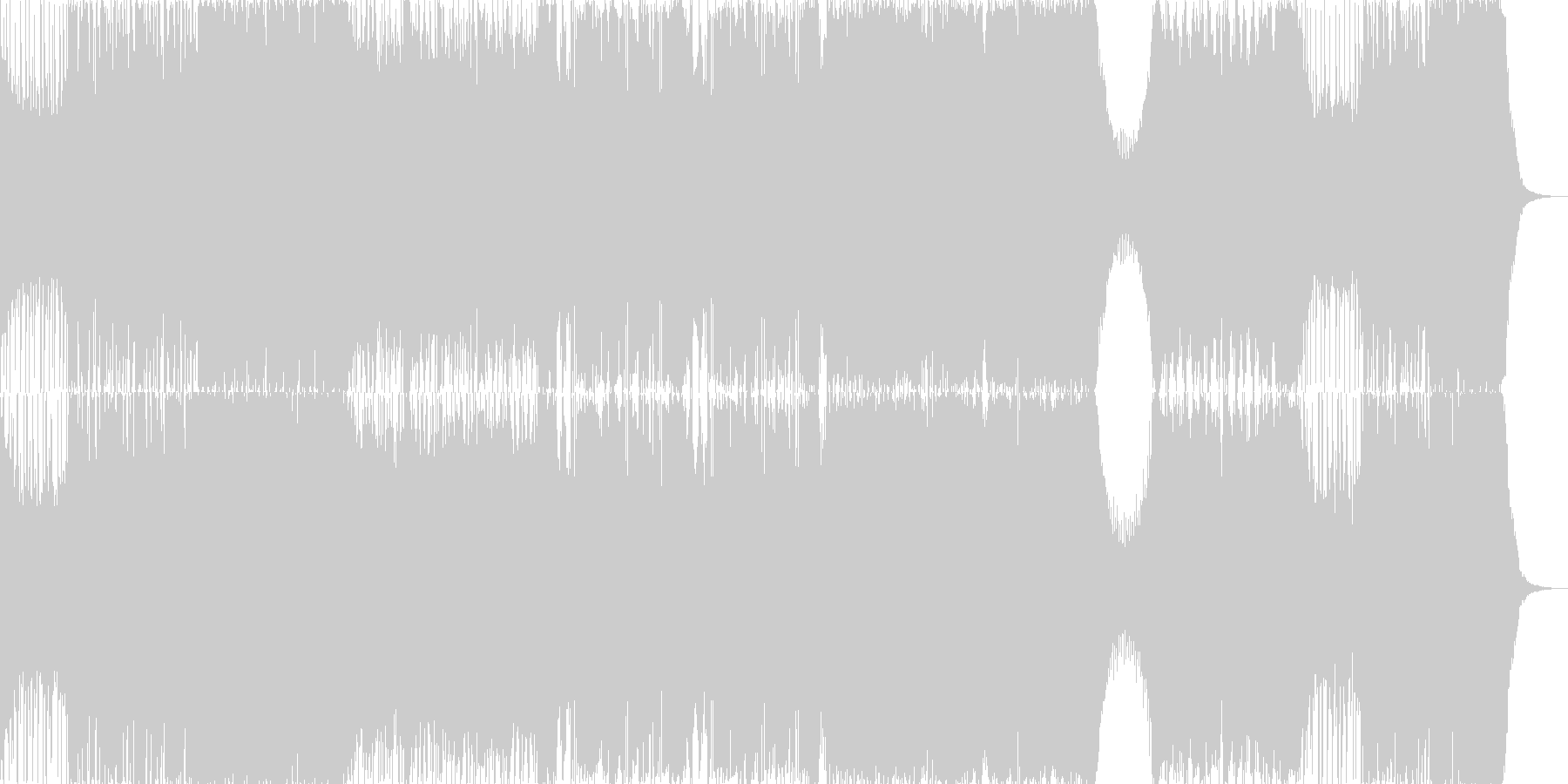 ダブステップとギターによるハードな曲の未再生の波形